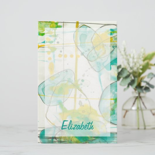 Jouw naam toevoegen | Splish Splash I Briefpapier (Staand voorkant)