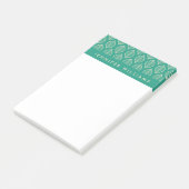 Jouw naam toevoegen | Stijlvol groen lederen patro Post-it® Notes (Schuin)