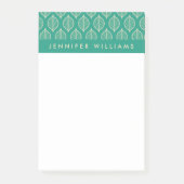 Jouw naam toevoegen | Stijlvol groen lederen patro Post-it® Notes (Voorkant)