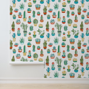 Jouw naam toevoegen Succulent Patroon Behang