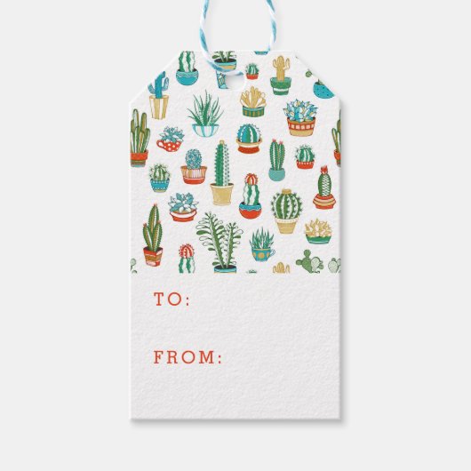 Jouw naam toevoegen | Succulent Patroon Cadeaulabel (Voorkant)