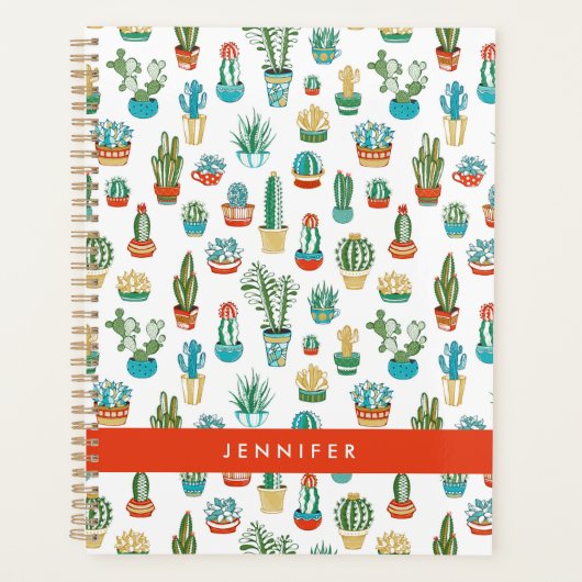 Jouw naam toevoegen | Succulent Patroon Planner (Voorkant)