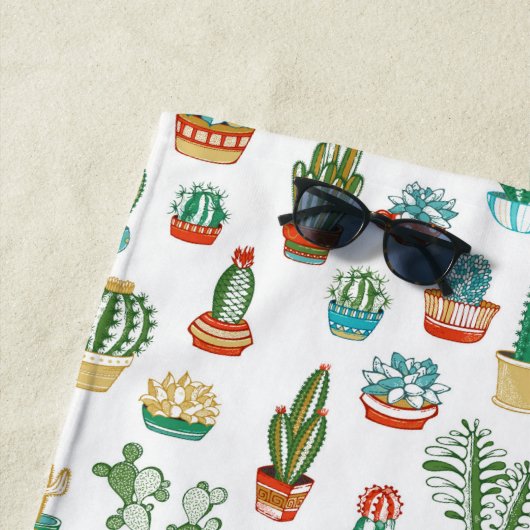 Jouw naam toevoegen | Succulent Patroon Strandlaken (In situ)