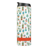 Jouw naam toevoegen | Succulent Patroon Thermosbeker (Geroteerd rechts)