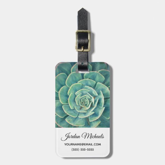 Jouw naam toevoegen | Succulent sluiten Bagagelabel (Voorkant verticaal)