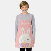 Jouw naam toevoegen | Sweet Little Bunny & Flowers Schort (Gedragen)