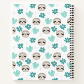Jouw naam toevoegen | Sweet Sloth Floral Pattern Notitieboek (Achterkant)