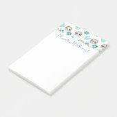 Jouw naam toevoegen | Sweet Sloth Floral Pattern Post-it® Notes (Schuin)