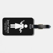 Jouw naam toevoegen | Symbool van de hairdresser Bagagelabel (Achterkant horizontaal)