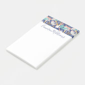 Jouw naam toevoegen | Tropisch blauw sleufpatroon Post-it® Notes (Schuin)