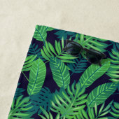 Jouw naam toevoegen | Tropisch lederen patroon Strandlaken (In situ)