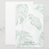 Jouw naam toevoegen | Tropisch palmgespleten lef Briefpapier (Voorkant / Achterkant)