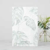 Jouw naam toevoegen | Tropisch palmgespleten lef Briefpapier (Staand voorkant)