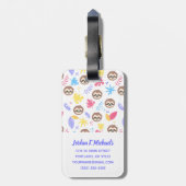 Jouw naam toevoegen | Tropisch patroon met sleuf e Bagagelabel (Achterkant verticaal)