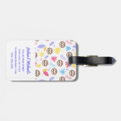 Jouw naam toevoegen | Tropisch patroon met sleuf e Bagagelabel (Achterkant horizontaal)