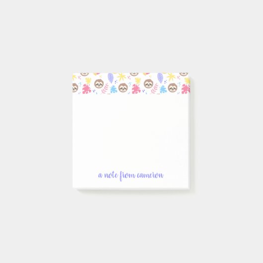 Jouw naam toevoegen | Tropisch patroon met sleuf e Post-it® Notes (Voorkant)