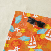 Jouw naam toevoegen | Tropisch zeemleeppatroon Strandlaken (In situ)