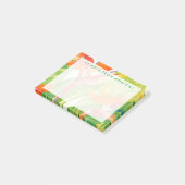Jouw naam toevoegen | Tropische bloemen | Vogel va Post-it® Notes (Schuin)