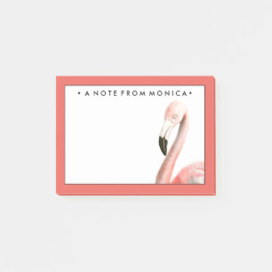 Jouw naam toevoegen   Tropische Flamingo Bird Post-it® Notes
