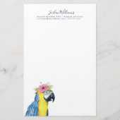 Jouw naam toevoegen | Tropische halo - Parrot Briefpapier (Voorkant)