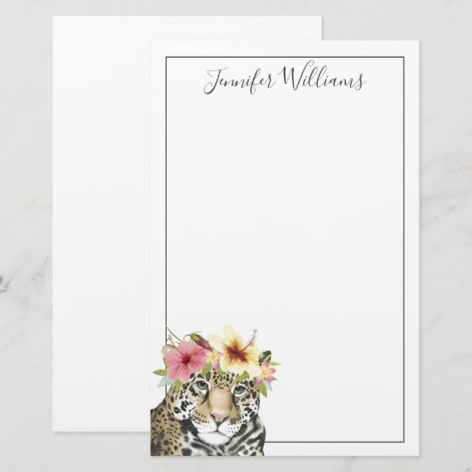 Jouw naam toevoegen | Tropische halo | Sweet Cheet Briefpapier (Voorkant / Achterkant)