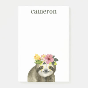 Jouw naam toevoegen Tropische halo Sweet Sloth Post-it® Notes