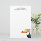 Jouw naam toevoegen | Tropische halo - Toucan Briefpapier (Staand voorkant)