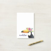 Jouw naam toevoegen | Tropische halo - Toucan Post-it® Notes (Op bureau)