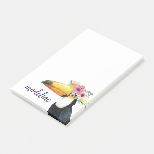 Jouw naam toevoegen | Tropische halo - Toucan Post-it® Notes (Schuin)