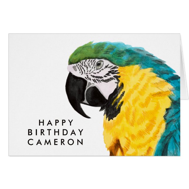 Jouw naam toevoegen | Tropische papegaai (Voorkant Horizontaal)