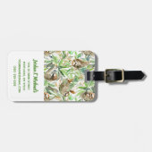 Jouw naam toevoegen | Tropische Waterverf Slotpatr Bagagelabel (Voorkant horizontaal)