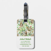 Jouw naam toevoegen | Tropische Waterverf Slotpatr Bagagelabel (Achterkant verticaal)