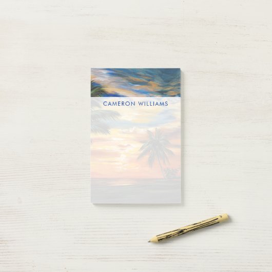 Jouw naam toevoegen | Tropische zonneschijn Post-it® Notes (Op bureau)