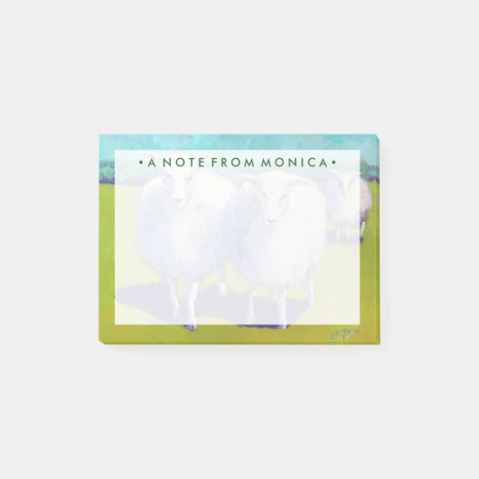 Jouw naam toevoegen | Twee schapen in het veld Post-it® Notes (Voorkant)