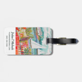 Jouw naam toevoegen | Twee zeilboten Bagagelabel (Achterkant horizontaal)