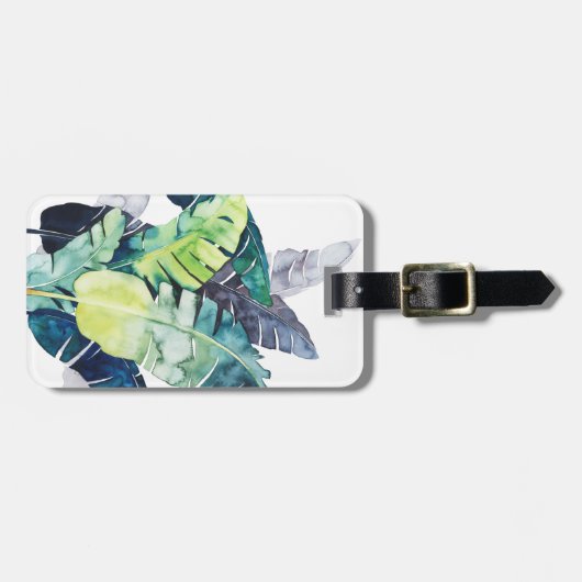 Jouw naam toevoegen | Twilight-palmen - Palmblader Bagagelabel (Voorkant horizontaal)