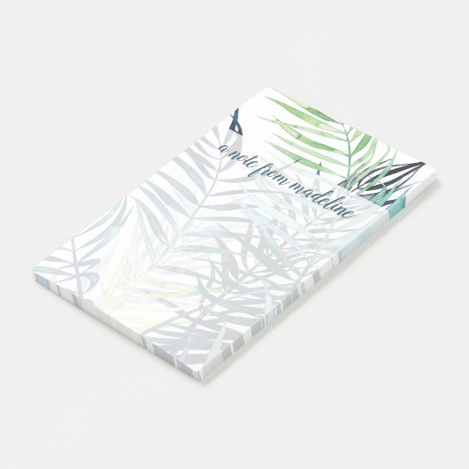 Jouw naam toevoegen | Twilight-palmen - Tropische Post-it® Notes (Schuin)
