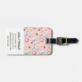 Jouw naam toevoegen | Unicorns in het ruimtepatroo Bagagelabel (Voorkant horizontaal)