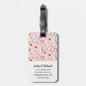 Jouw naam toevoegen | Unicorns in het ruimtepatroo Bagagelabel (Achterkant verticaal)