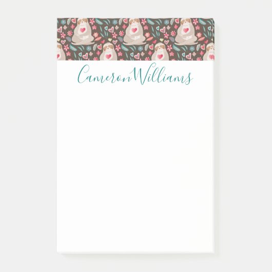 Jouw naam toevoegen | Valentijn Sleufpatroon Post-it® Notes (Voorkant)