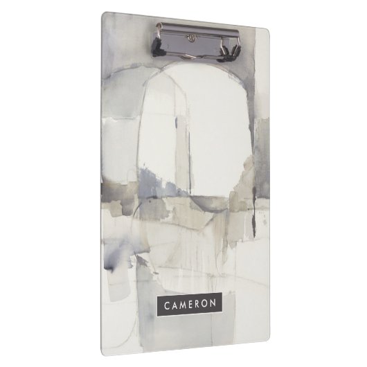 Jouw naam toevoegen | Verbetering I Grijs Abstract Klembord (Rechts)