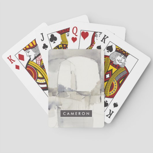 Jouw naam toevoegen | Verbetering I Grijs Abstract Speelkaarten (Achterkant)
