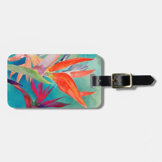 Jouw naam toevoegen | Vivid Birds of Paradise Bagagelabel (Voorkant horizontaal)