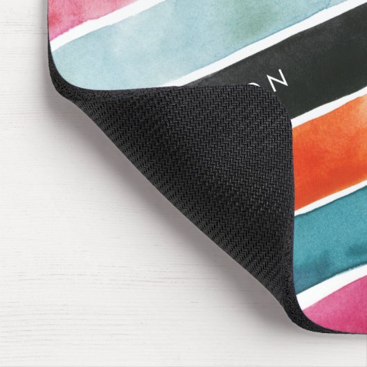 Jouw naam toevoegen | Vivid Waterverf Chevron I Muismat (Hoek)