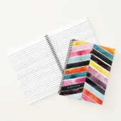 Jouw naam toevoegen | Vivid Waterverf Chevron I Notitieboek (Binnen)