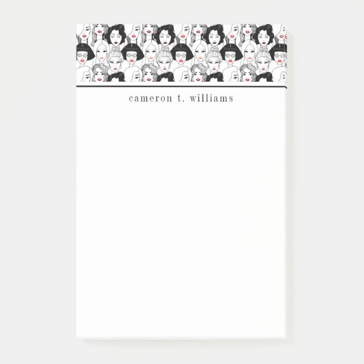 Jouw naam toevoegen | Vrouwen met een lippenstift Post-it® Notes (Voorkant)