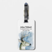 Jouw naam toevoegen | Wandering Stag - Waterverf Bagagelabel (Achterkant verticaal)