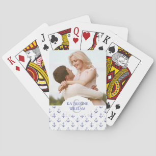 Jouw naam toevoegen   Waterverf-ankerpatroon Speelkaarten