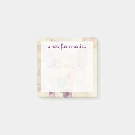 Jouw naam toevoegen | Waterverf Boerderij Collage Post-it® Notes (Voorkant)