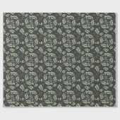 Jouw naam toevoegen | Waterverf Groene Feestdagen Cadeaupapier (Vlak)